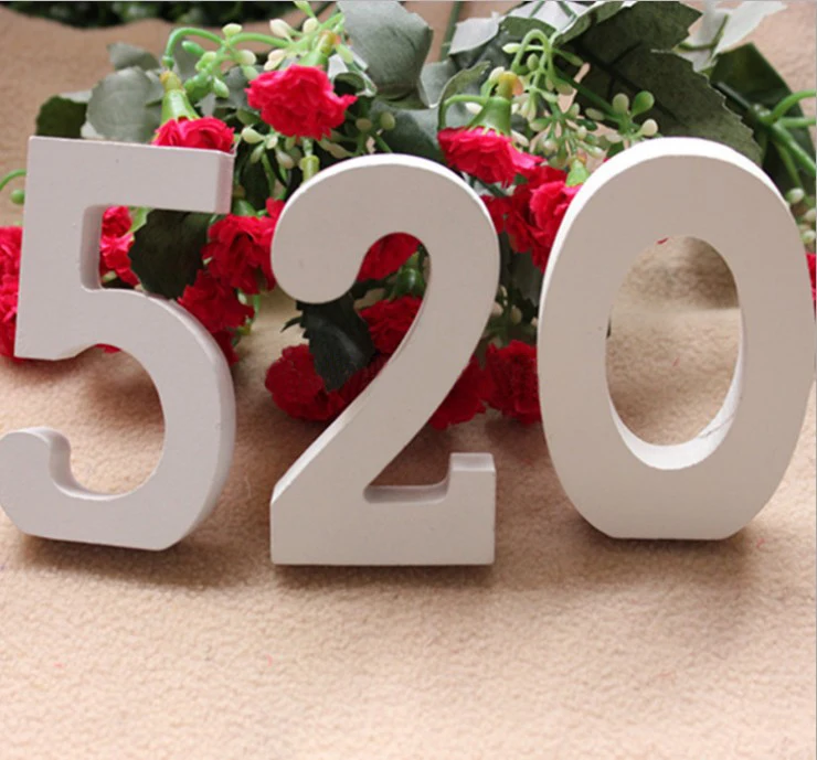 Wooden Arabic numerals cipher cypher Word Showing Polished White Painted Letters Number For Party home Wedding Decoration | Дом и сад