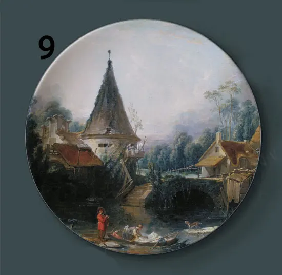 9 Boucher живопись декоративные тарелки керамические домашние художественные блюдо отель фон дисплей картина маслом пластины художественные наклейки для стен - Цвет: 9