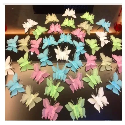 

Novelty butterfly wall stickers noctiluciente luminous plastic ceiling home wallstickers voor kinderkamer 601