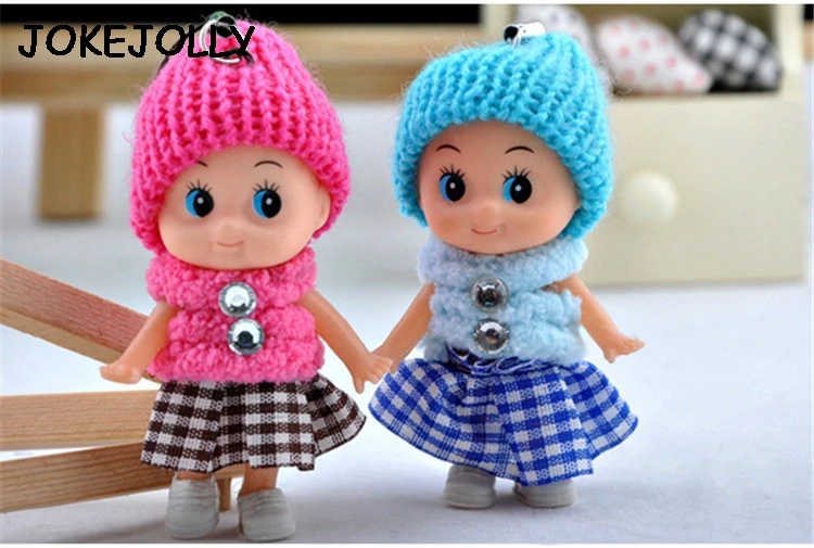 1pc 8cm Baby Dolls for girls Kids Toys Soft Interactive Toy Mini Doll gifts For Girls mobile phone key chain GYH | Игрушки и хобби