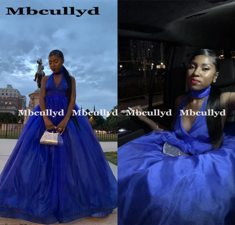 Платье для выпускного вечера Mbcullyd темно синее длинное с открытой спиной и