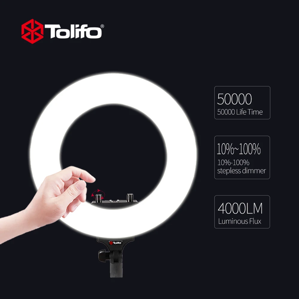 Двухцветный СВЕТОДИОДНЫЙ светильник Tolifo R40B AC 40 Вт для фотосъемки с регулируемой