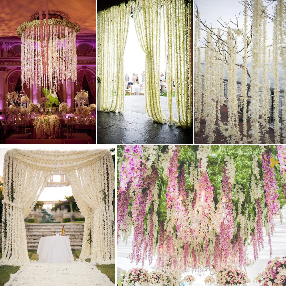 Элегантные гирлянды в виде искусственных цветов висячие украшения имитация