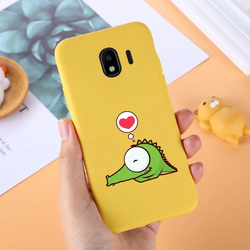 For Samsung Galaxy J4 2018 Case Soft Silicon Back Cover J400F J400 Bags Protective Cases Yellow Plus |
