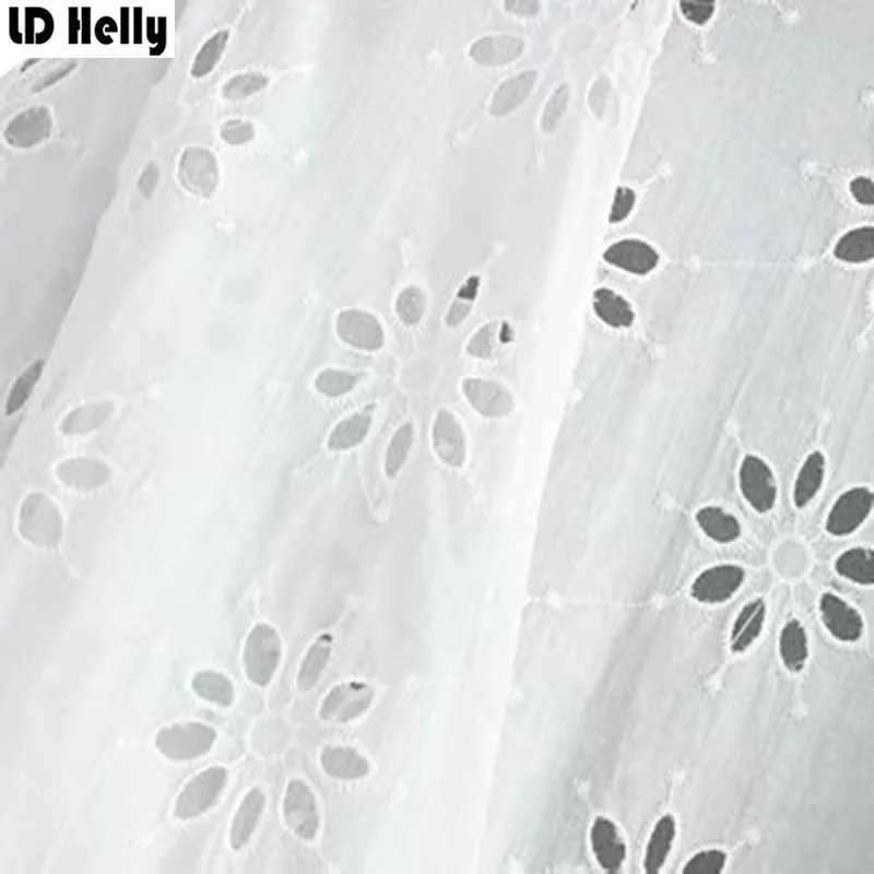 LD Helly Винтаж 2018 Для женщин выдалбливают Вышивка кисточкой галстук белая куртка