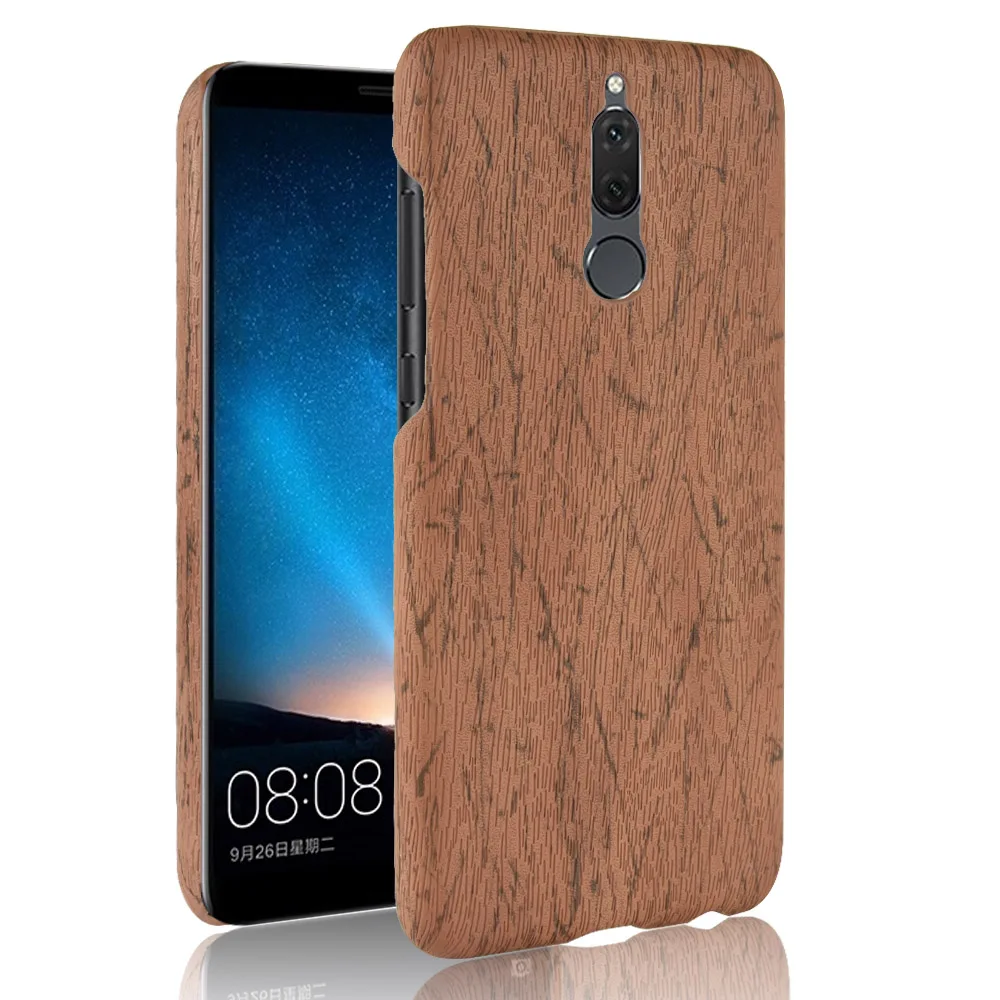 For Huawei Mate 10 Lite Case Hard PC+PU Leather Retro wood grain Phone Nova 2i Cover Wood Honor 9i |