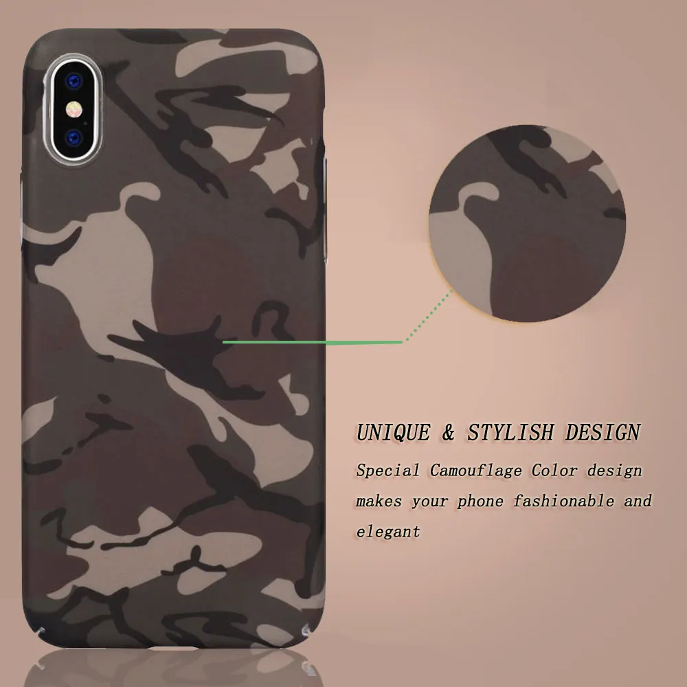 L-FADNUT винтажный камуфляжный чехол для iPhone X Xr Xs Max Модный Матовый Бампер 7 8 6 6S 5 5S SE