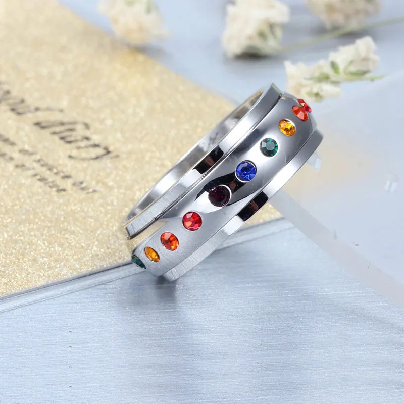 Anillos распродажа Модные цветные украшения новая мода кольцо с радужным кристаллом