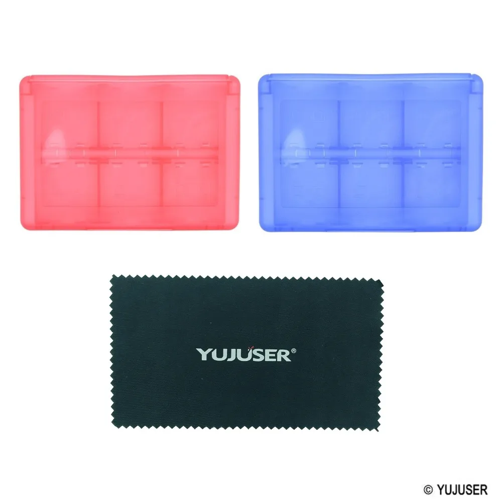 YUJUSER синий + красный пластиковый футляр для игровых карт NAND 3DS/3DS LL/3DS XL подходит 44