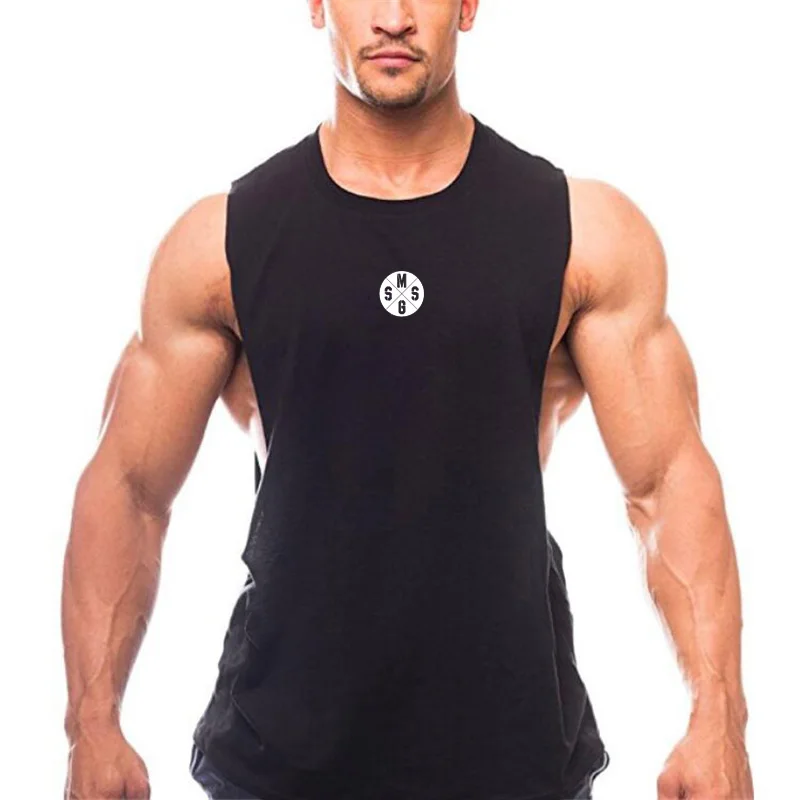 Muscleguys, мужские повседневные свободные майки для фитнеса, летние майки без рукавов с открытой стороной, нательная майка