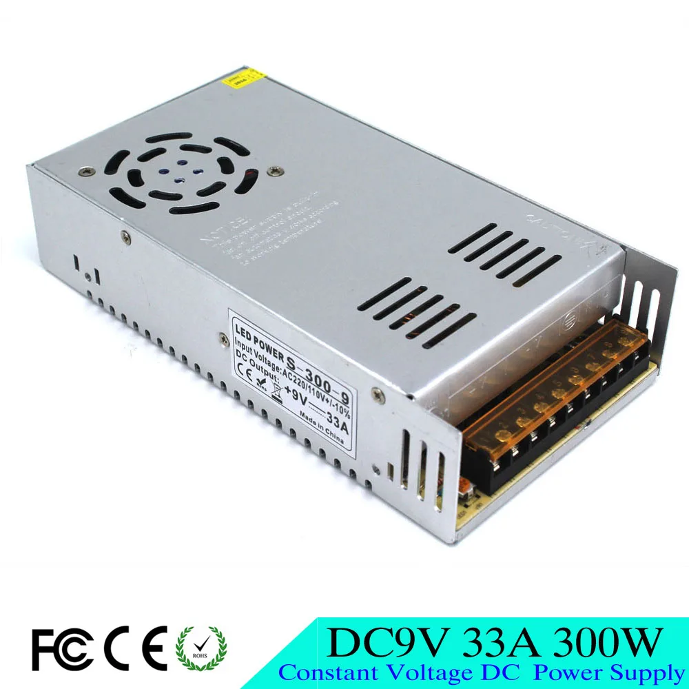 Переменный 9V 33A 300W Драйвер импульсного источника питания Трансформаторы AC 110V 220V