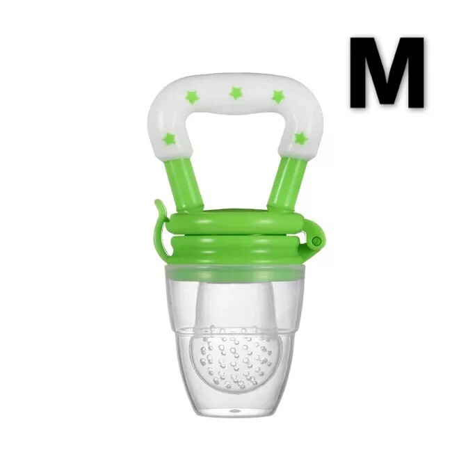 green M Пустышки для младенцев, Дети соски-пустышки Кормушка Для еда, фрукты ниблера пустышки для младенцев для кормления с соской силиконовые детские успокоитель младенцев соска - Цвет: green M