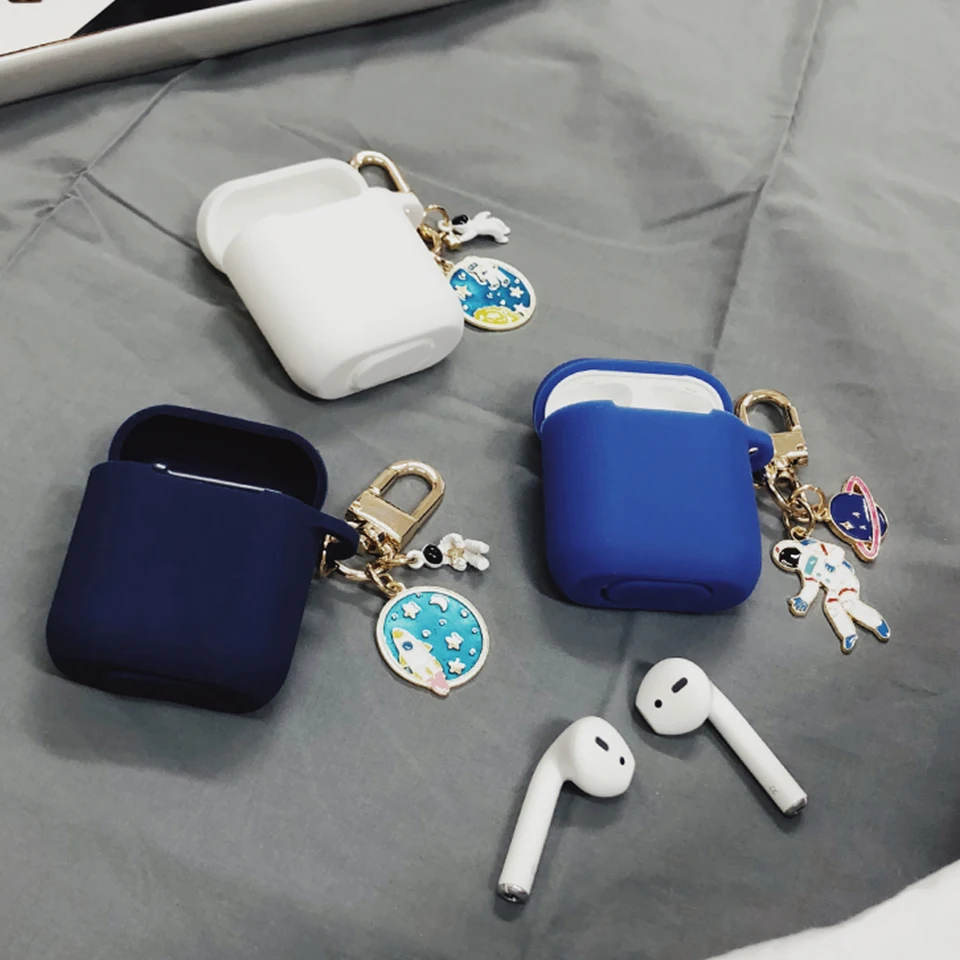 Классический Декоративный силиконовый чехол астронавта для Apple Airpods, аксессуары для наушников Bluetooth, защитный чехол для ключей