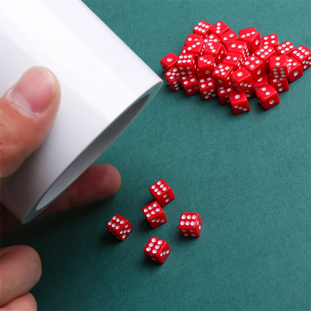 50 шт./пакет Dices 8mm пластиковые белые/черные/красные игровые игральные кости