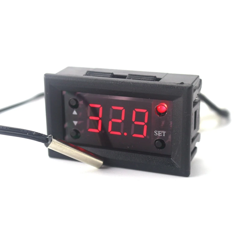 W1218 DC12V цифровой контроль температуры Лер термостат регулятор температуры переключатель контроль метр NTC водонепроницаемый Semsor зонд светодиодный