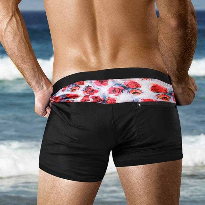 Новинка 2019 купальник с принтом роз мужские трусы для плавания летние пляжные