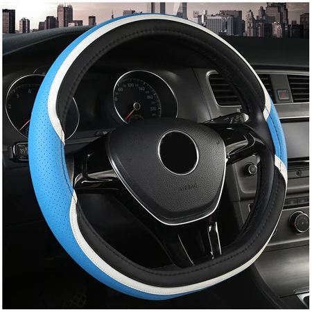 Blue HuiER чехол рулевого колеса автомобиля D форма для VW Golf 6 Golf 7 для hyundai Ioniq для Citroen C3-XR C4 sega C4L Elysee - Название цвета: Blue