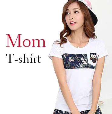 Mom T shirt Семейная одежда, лето, платья для мамы и дочки, футболки для папы и сына, штаны, одежда с принтом, Лоскутная одежда, Одинаковая одежда для семьи - Color: Mom T shirt