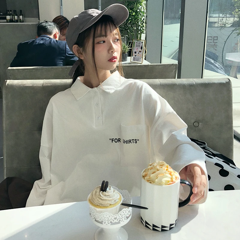 2 цвета Mihoshop Ulzzang Корейская женская модная одежда Весенняя с буквенным принтом