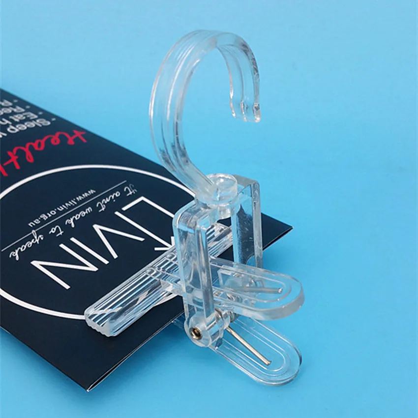 

Plastic Clear POP Sign Display Clip Holder Rotatable With Strong Gripping Fri Hanging Poster PVC Foam Board 2000pcs High Quality