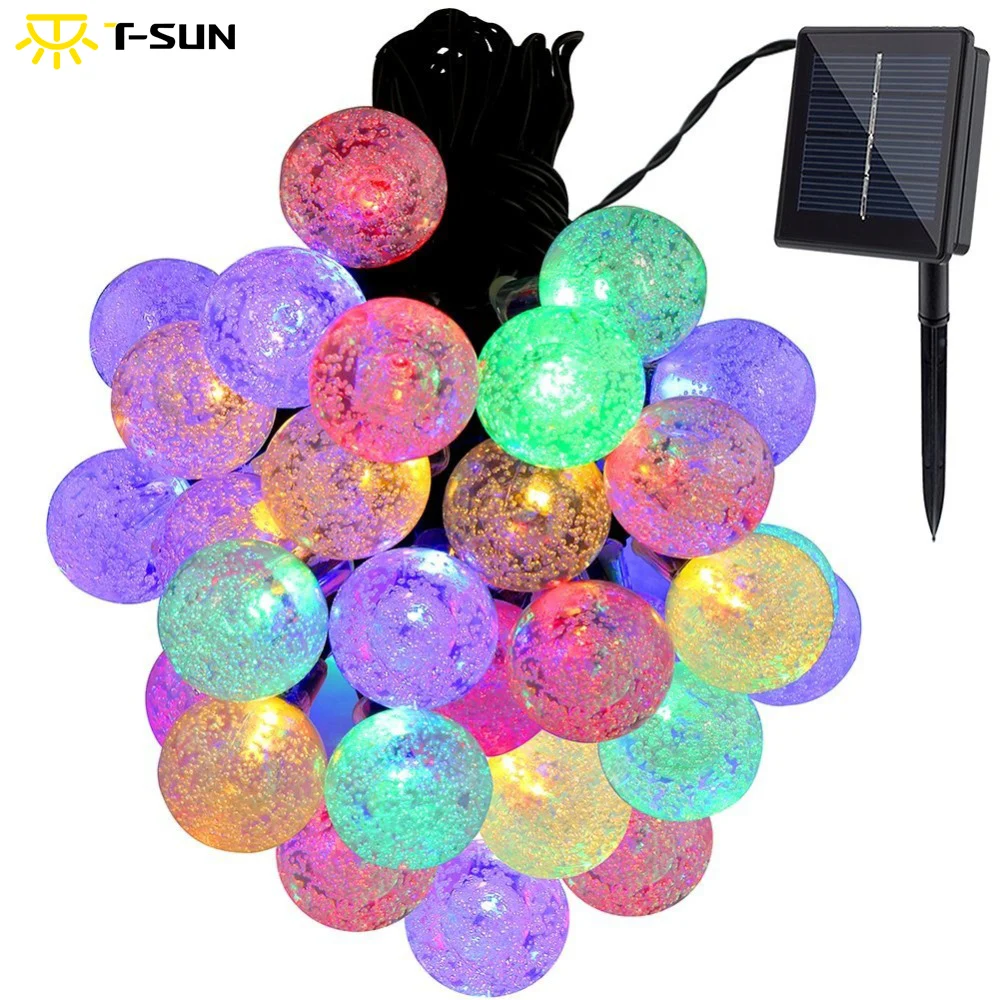 Разноцветная светодиодная гирлянда с теплым белым светом на батарейках