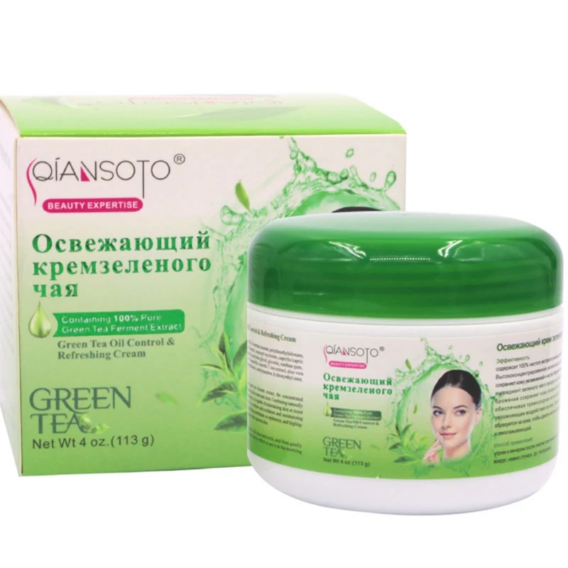 Зеленый чай отбеливающий увлажняющий крем для лица контроль масла успокаивающий