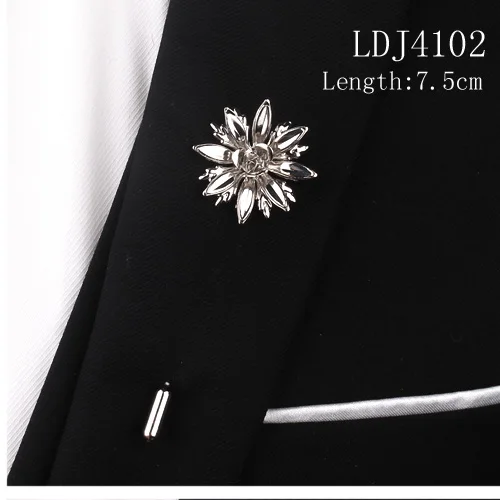 LDJ4102 Новая Серебристая булавка для одежды для Для мужчин Для женщин классический метр Зажимы для галстука Сплав Зажим для галстука костюмы булавка для галстука, воротника с украшением в виде кристаллов Бизнес Corbatas - Окраска металла: LDJ4102