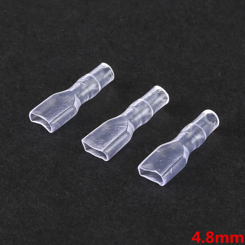 4.8mm Case 100 шт./лот, 2,8 мм, 4,8 мм, 6,3 мм, латунь, обжимной терминал, мужской, женский, лопата, разъемы, изоляционный рукав, 22-16AWG - Цвет: 4.8mm Case