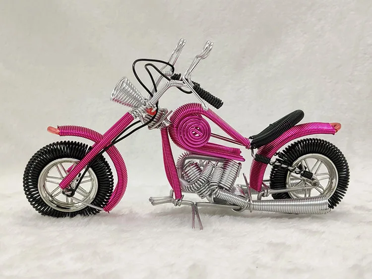 Горячая Ручная работа Harley мотоцикл алюминиевый провод модель ручной работы искусство и ремесла алюминиевый провод модель украшения больше цветов