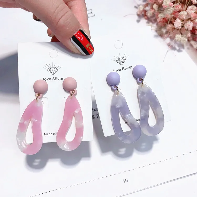 acrylic geometric earring Hypoallergenic fadeless alloy fashion jewelry stud earrings for women girl Christmas gift | Украшения и