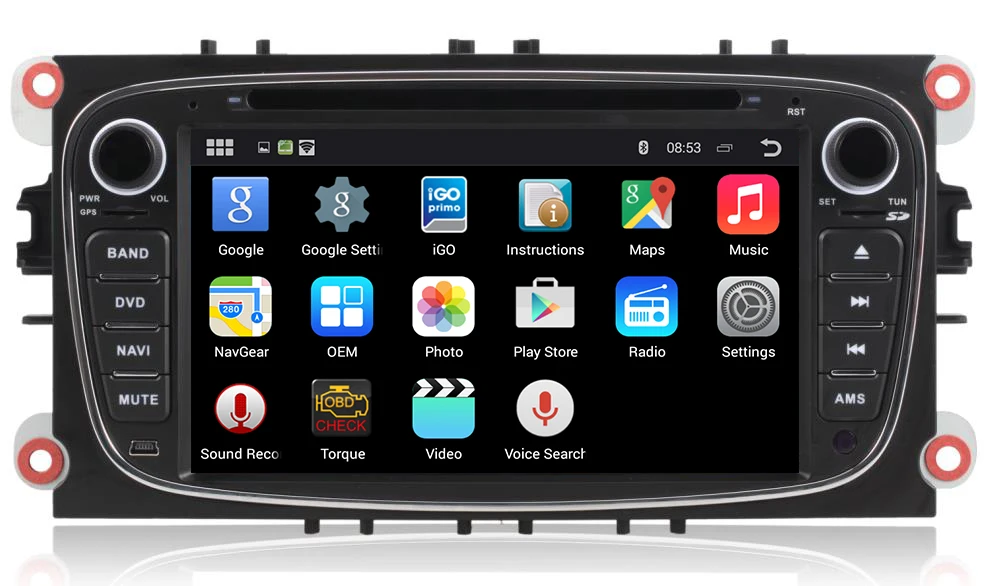 Четырехъядерный 1024*600 2 Din Android 5.1.1 автомобильный DVD GPS навигатор для Ford Mondeo S-Max Cmax Focus