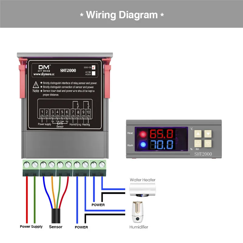 AC 110-220V DC 12 V-72 V STC-100 STC-1000 SHT2000 STC-3000 Цифровой термостат регулятор температуры термометр датчик гигрометр