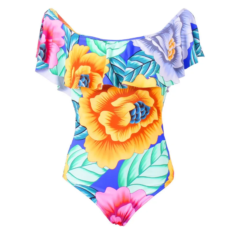 Пикантный купальник TCBSG с открытыми плечами и цветочным принтом новинка 2019
