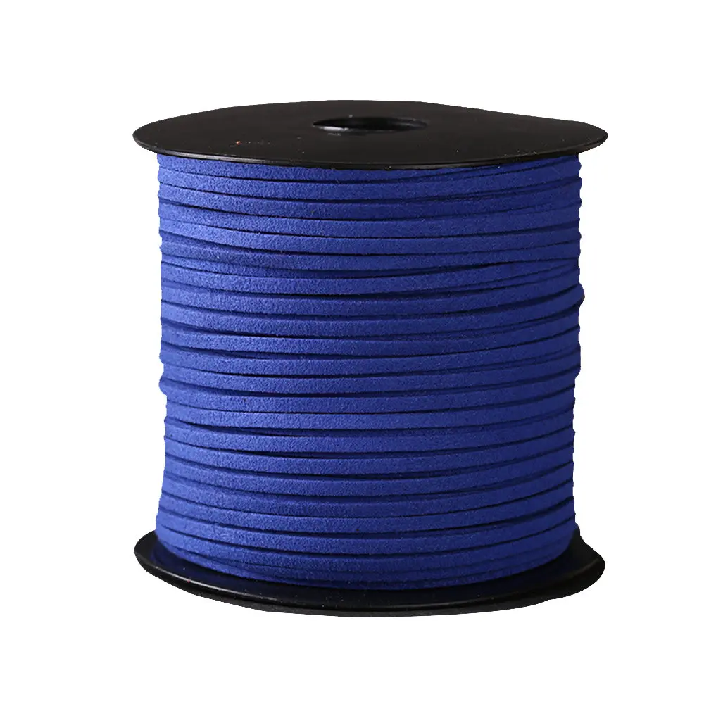 Royal Blue 100Yard шнур из искусственной замши бархат веревка кожа шнуры Кружева Одежда Обувь Браслеты из шнуров самодельные Украшения швейная ткань с кисточками и бахромой - Цвет: Royal Blue