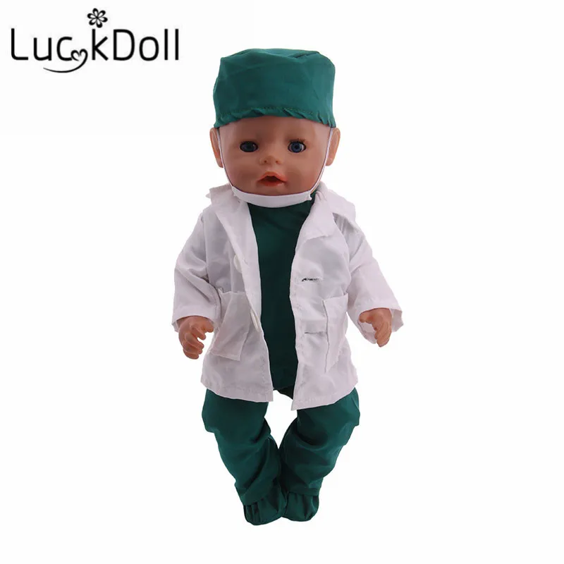 LUCKDOLL костюм медсестры и медицинские приборы подходят 18 дюймов Американский 43 см BabyDoll одежда аксессуары, игрушки для девочек, поколение, подарок