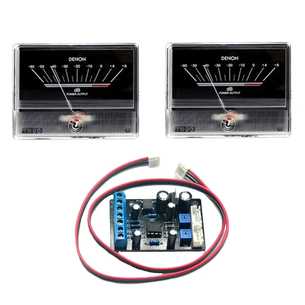 2 шт. TN90 Denon VU Meter DB уровень заголовка аудио мощный Amp подсветка с подсветкой и 1
