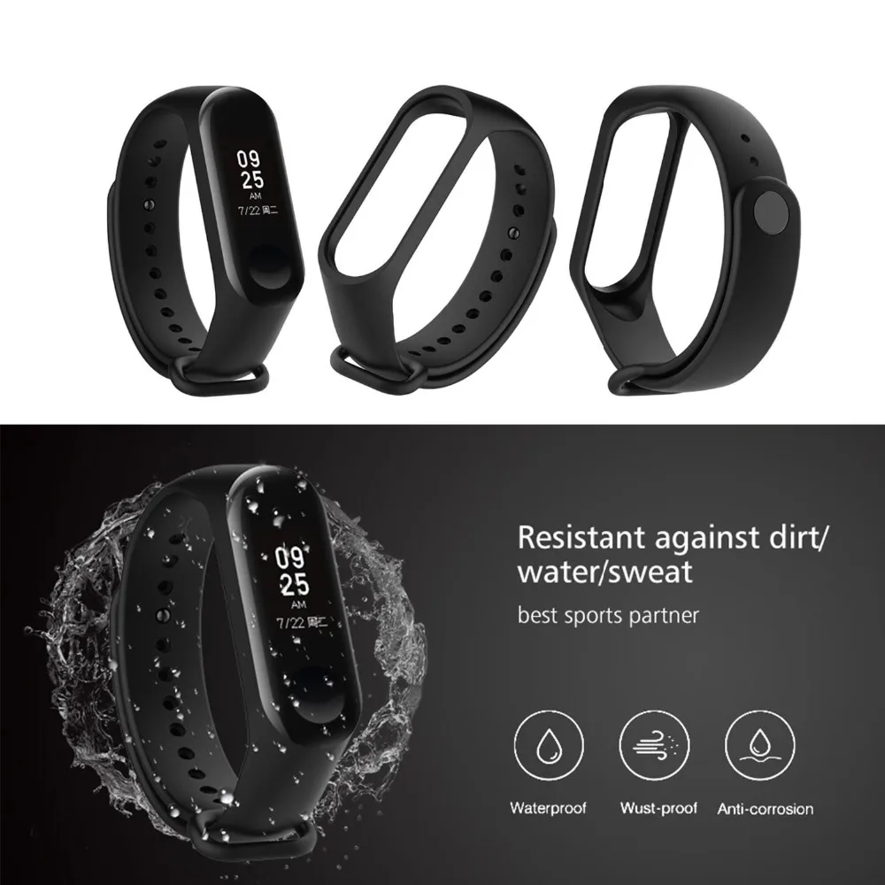 Сменный ремешок из мягкого ТПУ модный спортивный браслет для Mi band 3 силиконовый