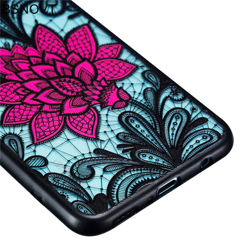 Чехол для Huawei Nova 3 чехол из мягкого ТПУ с рельефным черным кружевом и красным