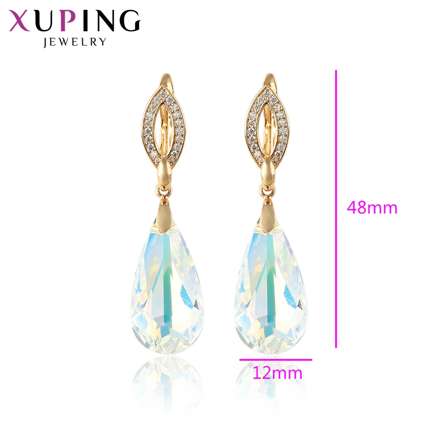 Xuping Висячие серьги для женщин с кристаллами от Swarovski Европейский стиль роскошные изысканные ювелирные изделия семейные вечерние подарочные S173.4-96763