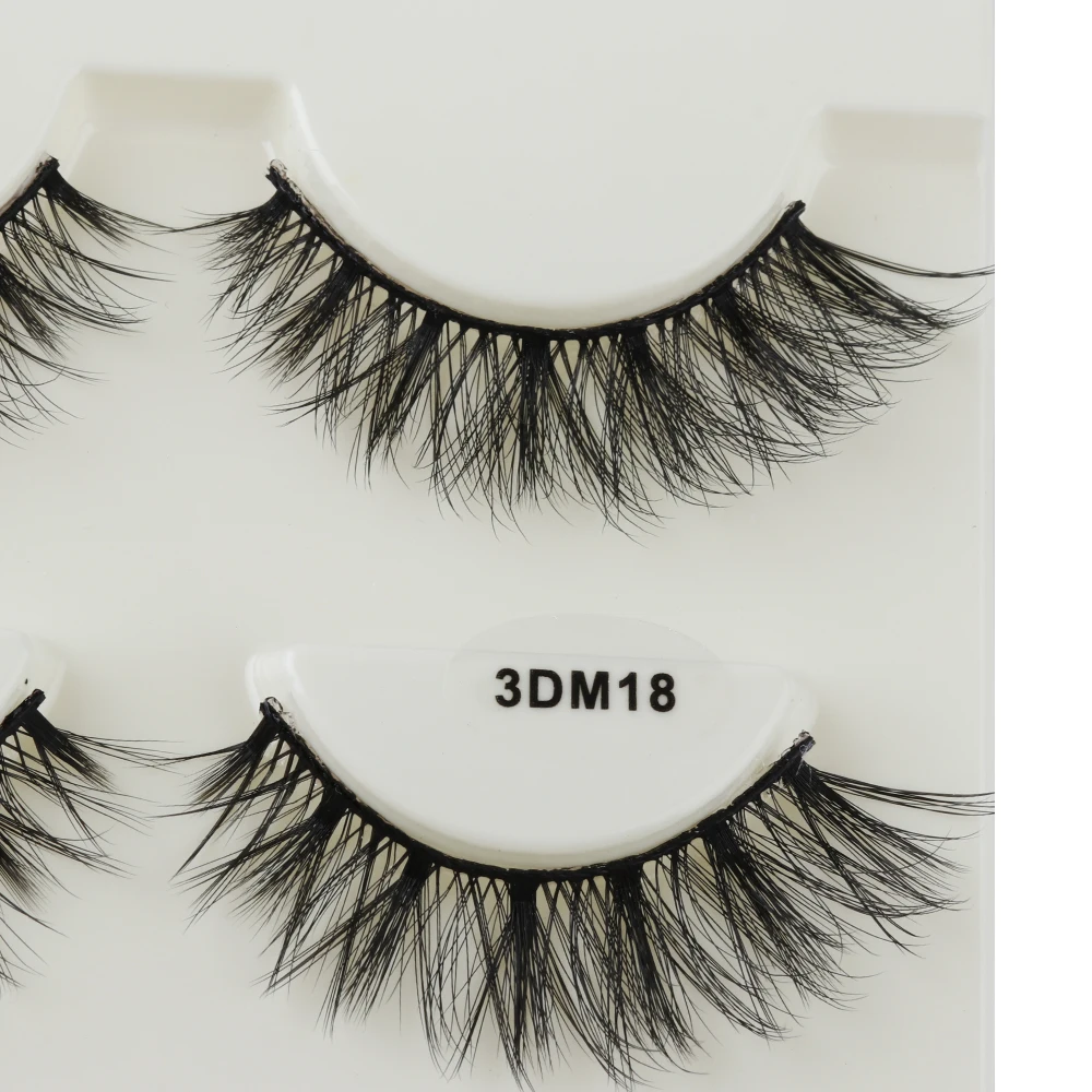 3 пары 3DM18 мягкие норковые волосы крест грязный шпион пушистые ресницы