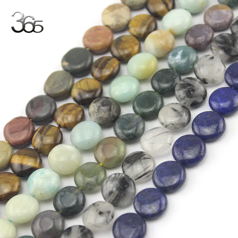 Бесплатная Доставка 12 мм Монета Форма Природных Драгоценных Камней Камень Spacer