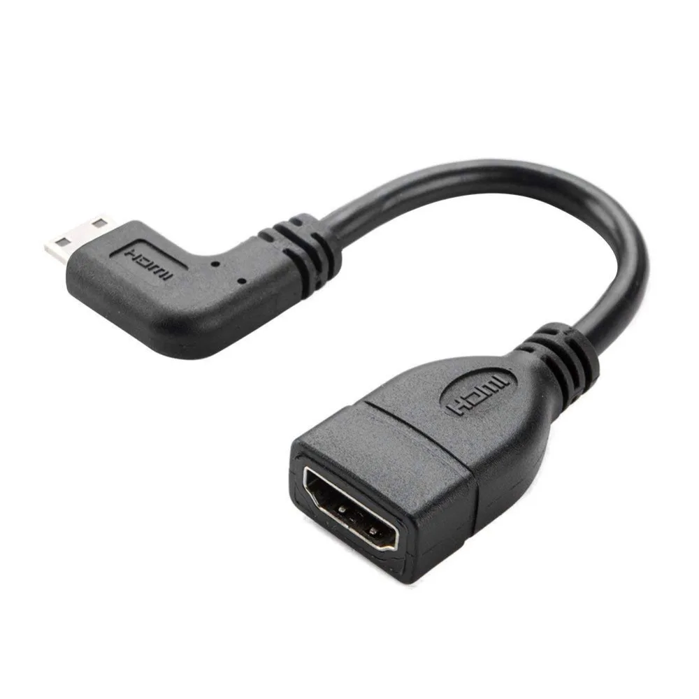 Mini HDMI to Cable CableCreation 0.5ft 90 Degree Right Angle Mini-HDMI Male Female Adapter Support 1080P Full HD | Электроника