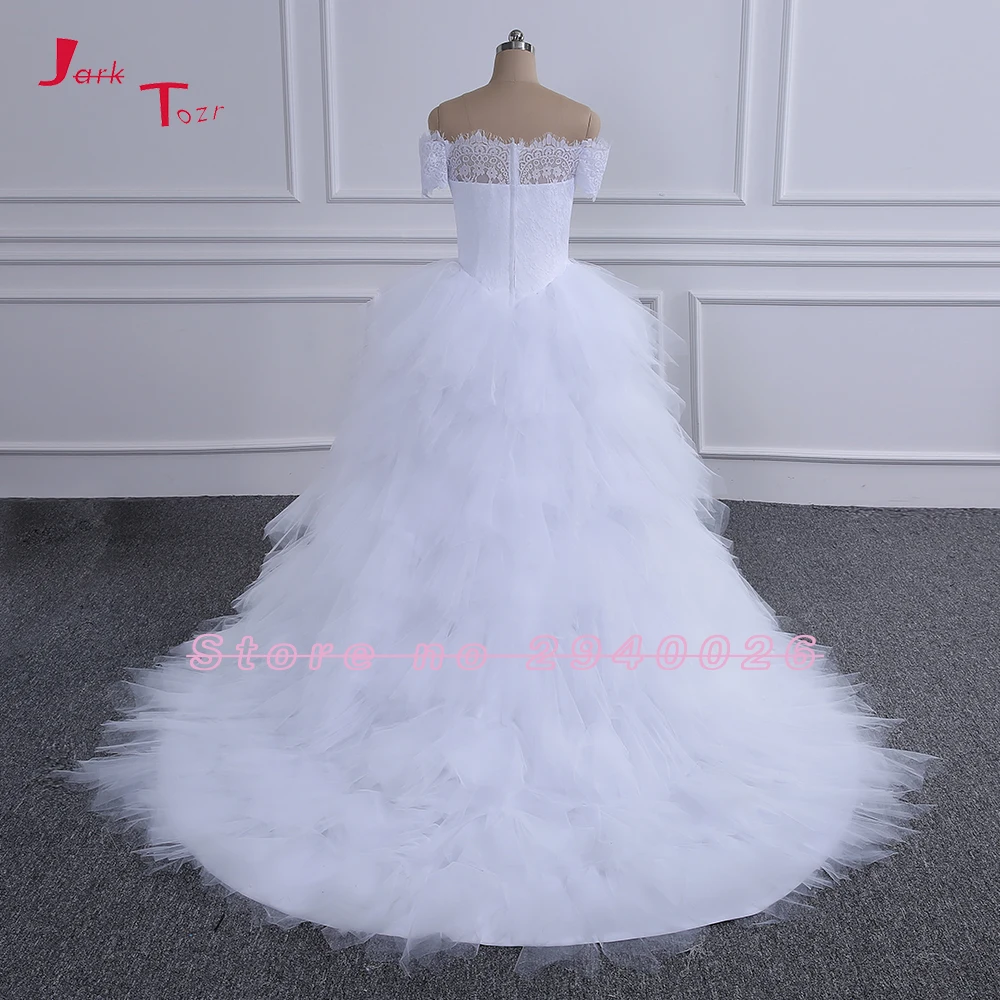 Jark Tozr Vestido De Noiva 2019 кружевное платье с короткими рукавами и открытыми плечами
