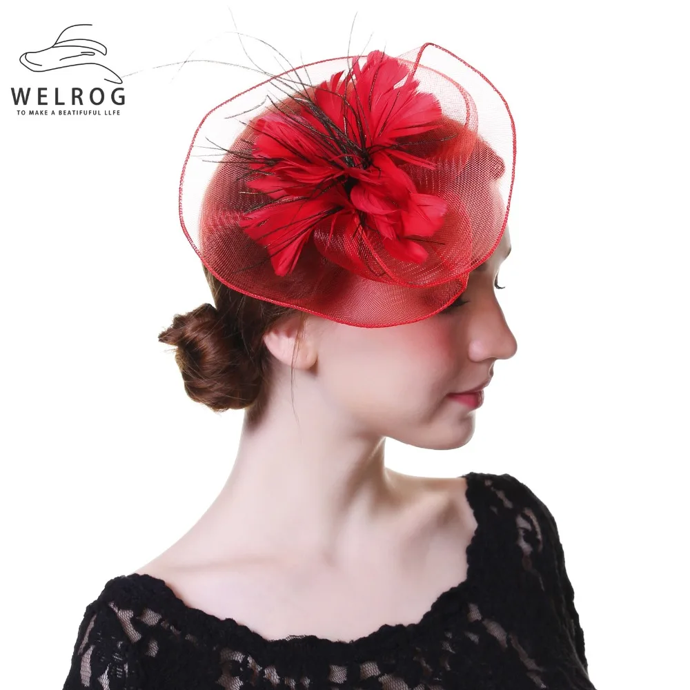 WELROG Свадебные шляпы вуалетки для женщин черные белые вечерние кружевные
