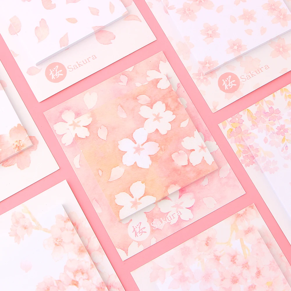 2 шт./лот Kawaii розовые вишневые цветы блокнот Липкие заметки бумажные наклейки