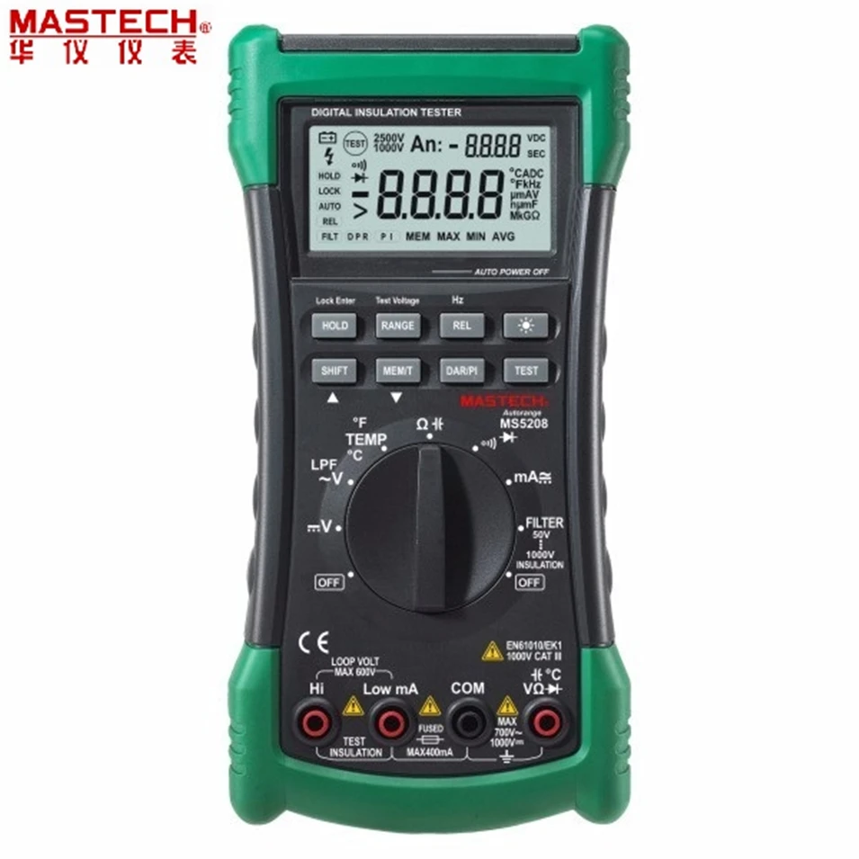 3 в 1 MS5208 6600 графы Цифровой мультиметр + Сопротивление изоляции тестер мегомметром