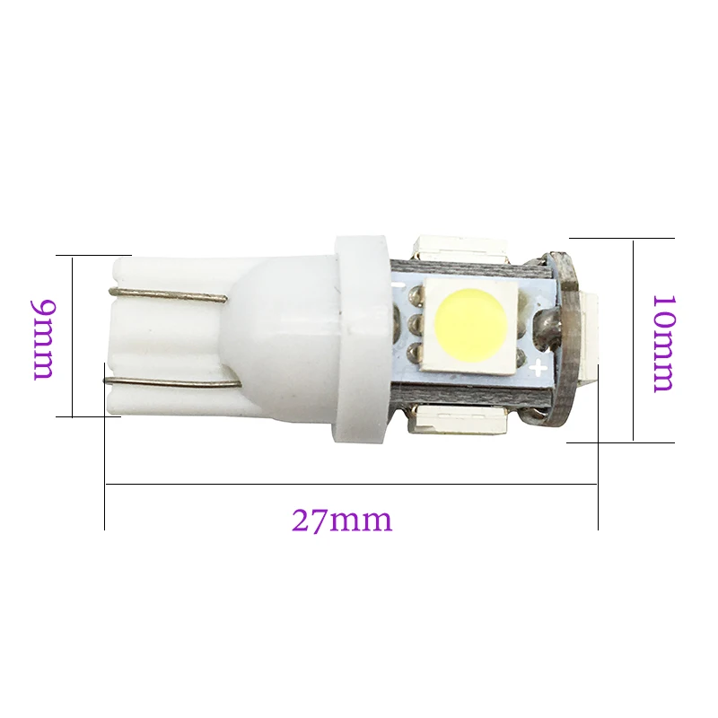 1 шт. T10 W5W 5050 5 SMD 194 168 ксеноновый белый/синий/красный/зеленый/желтый клиновидный