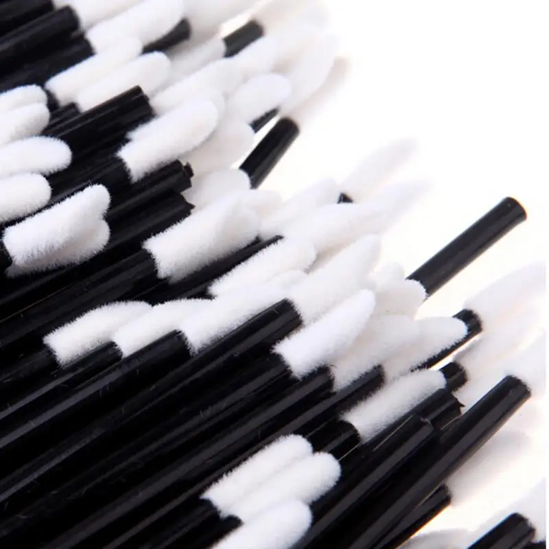 50 pcs/Set Disposable Lip Stick Portable Gloss Wands Applicator Lipstick Brushes Makeup Cosmetic Tools Wholesale Black White | Красота и