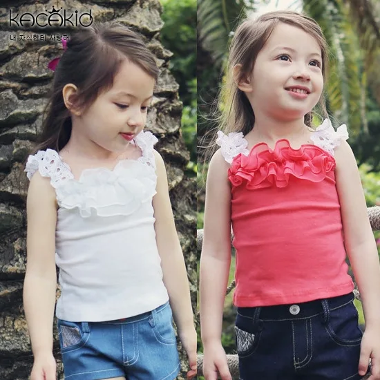 Детская хлопковая рубашка без рукавов с цветочным принтом|children girl shirts|girls shirtscute