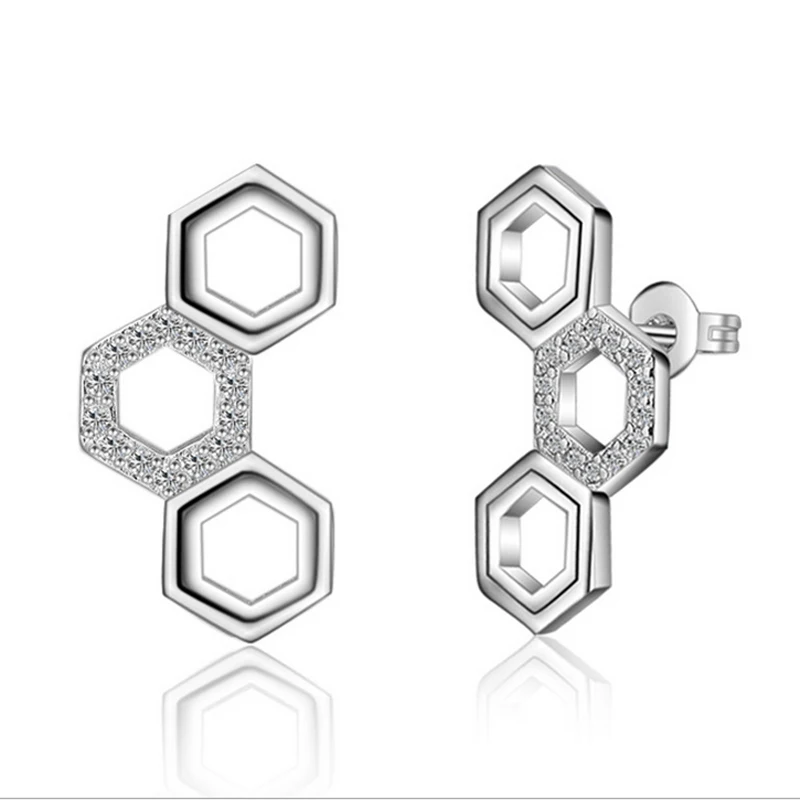 Женские серьги гвоздики из трех колец|chemical beaker|earring menearring discs |